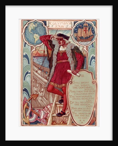 Christopher Columbus. From: Columbias Courtship: A Picture History of the United States, 1893 by Walter Crane