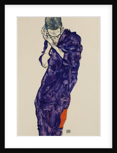Youth in purple cassock with folded hands, 1914 by Egon Schiele
