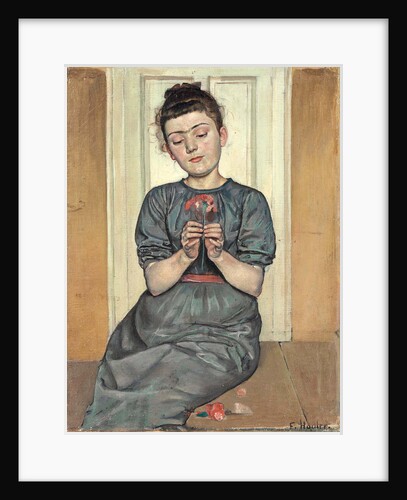 Girl arranging flowers (Girl with carnation), c. 1886 by Ferdinand Hodler