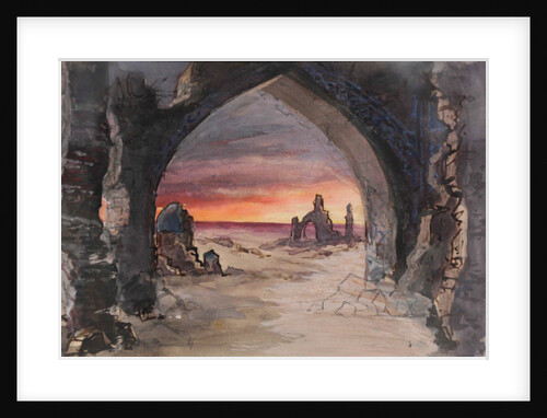 Stage design for the play Rupture Grass by E. Goslavsky, 1901 by Karl Fyodorovich Valz