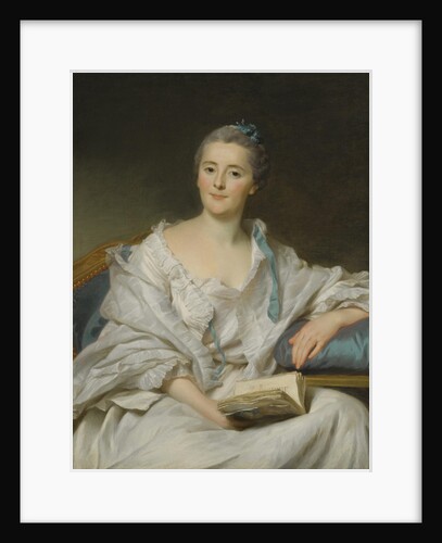 Portrait of Marie-Françoise Julie Constance Filleul, Marquise de Marigny with a book by Alexander Roslin
