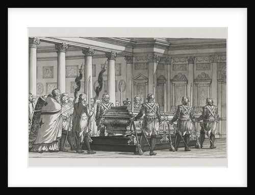 The Emperor Paul I Lying in State with a guard of honour by Giacomo Antonio Domenico Quarenghi