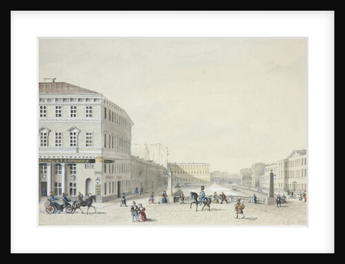 View of the Moika Embankment from the Police Bridge, 1839 by Anonymous
