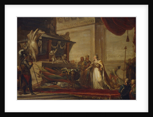 Catherine II laying the trophies of the Battle of Chesma on the tomb of Peter the Great, 1791 by Andreas Caspar Hüne