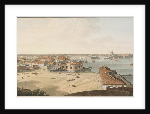 View to the Spit of Vasilyevsky Island and Peter and Paul Fortress, Between 1802 and 1805 by John Augustus Atkinson
