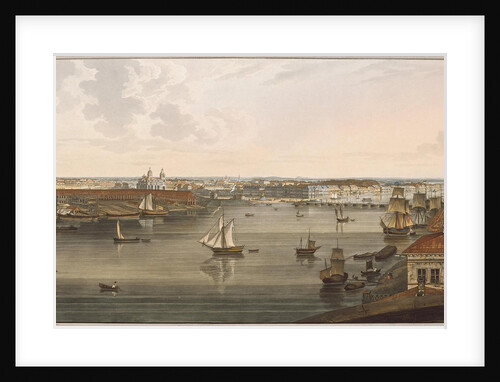 View to the Admiralty, old St Isaacs Cathedral, English embankment and Academy of Sciences from Vas by John Augustus Atkinson