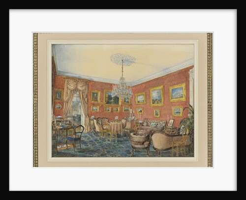 View of the artists drawing room in his townhouse by the Neva in St. Petersburg, 1859 by Eduard Hau