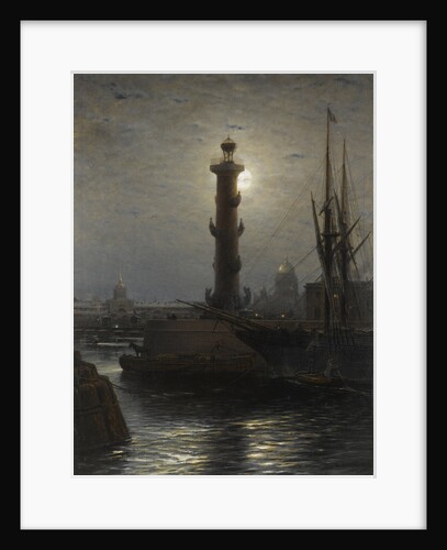 The Rostral Column near the Stock Exchange in St. Petersburg, 1878 by Alexei Petrovich Bogolyubov