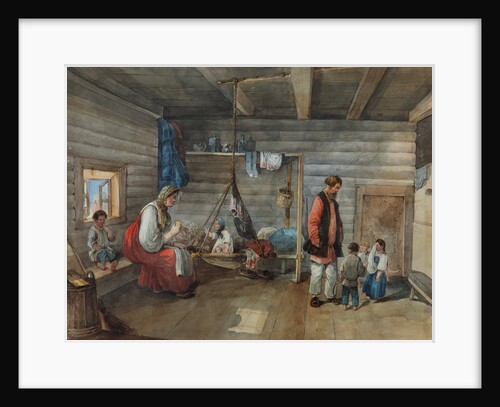 In a village house, 1841 by Karl Ivanovich Kolmann