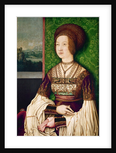 Portrait of Bianca Maria Sforza, the second wife of Maximilian I, Holy Roman Emperor, ca by Bernhard Strigel