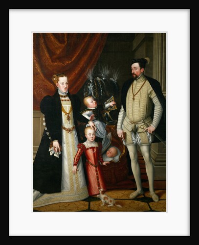 Holy Roman Emperor Maximilian II of Austria and his wife Infanta Maria of Spain with the by Giuseppe Arcimboldo