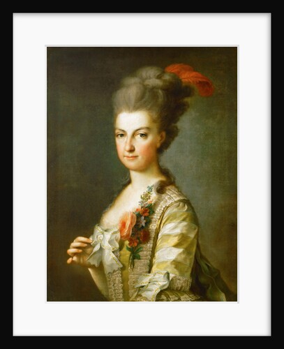 Archduchess Maria Christina, Duchess of Teschen, in a striped silkdress, ca 1766-1770 by Anonymous