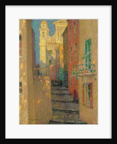 La rue de lEglise, Villefranche-sur-Mer, 1928 by Henri Le Sidaner
