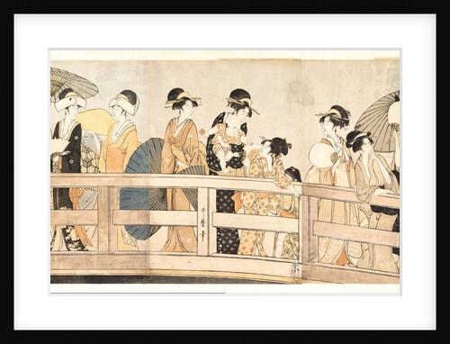 On top and beneath Ryogoku Bridge, c. 1800 by Kitagawa Utamaro