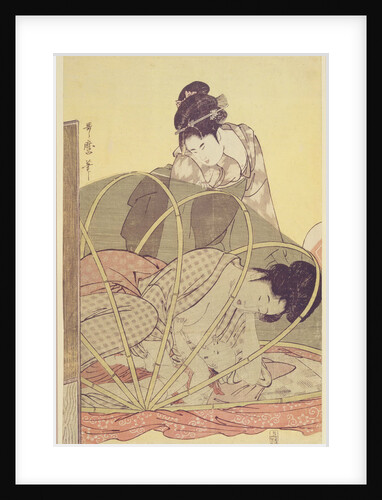 Mother Nursing Baby under Mosquito Net, c. 1795 by Kitagawa Utamaro