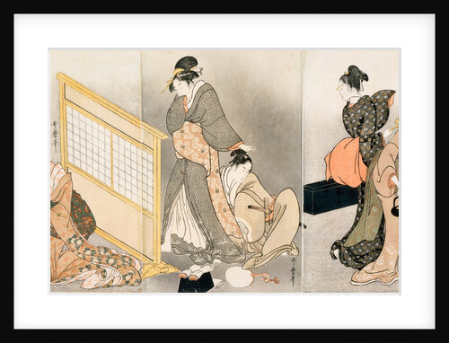 Double pillow. Triptych, ca 1794 by Kitagawa Utamaro