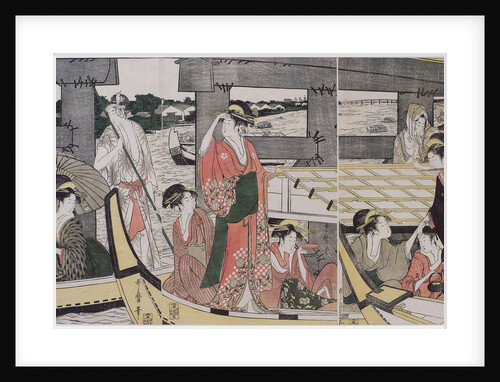 On top and beneath Ryogoku Bridge, c. 1796 by Kitagawa Utamaro