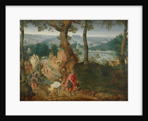 Landscape with Abraham and Isaac, Mid of 17th century by Jacob Grimmer