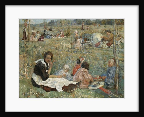 Nanny with children, 1912 by Isaak Izrailevich Brodsky