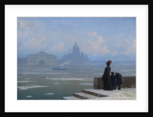 Ice drifting on the Neva River in St Petersburg, 1890s by Grigory Odisseyevich Kalmykov