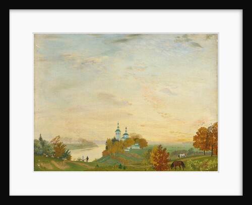 Above the river, Autumn, 1919 by Boris Michaylovich Kustodiev