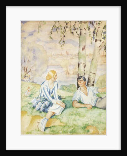 Spring on the riverbank, 1927 by Boris Michaylovich Kustodiev