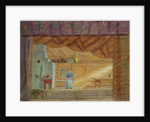 Stage design for the play Virineya by Lidia Seyfullina, 1925 by Boris Michaylovich Kustodiev