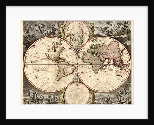 Orbis terrarum nova et accuratissima tabula, ca 1690 by Nicolaes Visscher