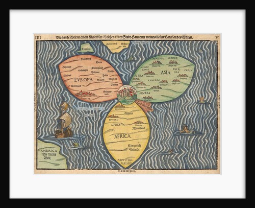 The three continents with Jerusalem in the center of the World, 1581 by Heinrich Bünting