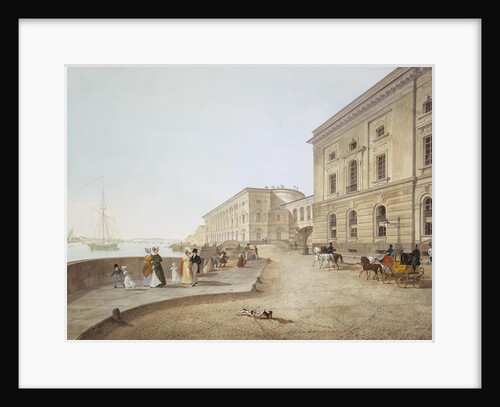 View of the Neva Embankment by the Old Hermitage Building, 1824 by Karl Petrovich Beggrov