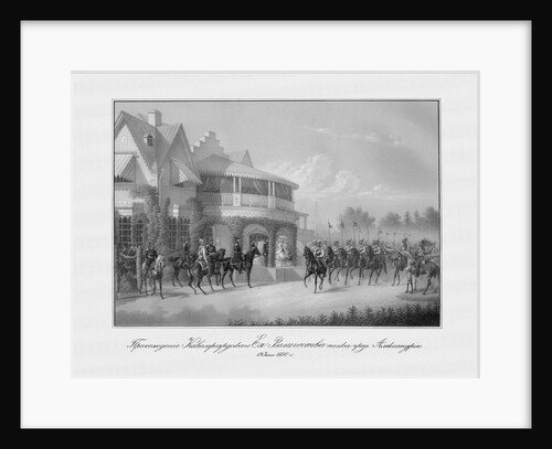 Parade of the Chevalier Guard regiment at the Cottege Palace in the Alexandria Park in Peterhof, 185 by Anonymous