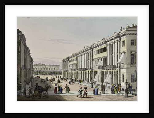 The Mikhailovskaya Street with view of the Michael Palace in St. Petersburg, First half of the 19th by Karl Petrovich Beggrov