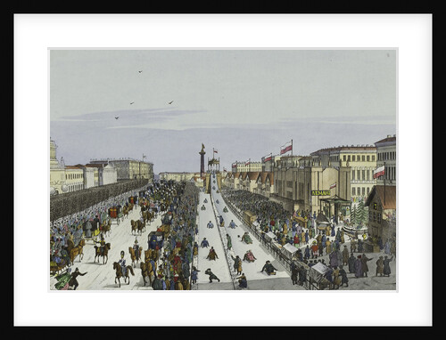 Public merry-making on the Admiralty Square in Saint Petersburg, First half of the 19th cent by Karl Petrovich Beggrov