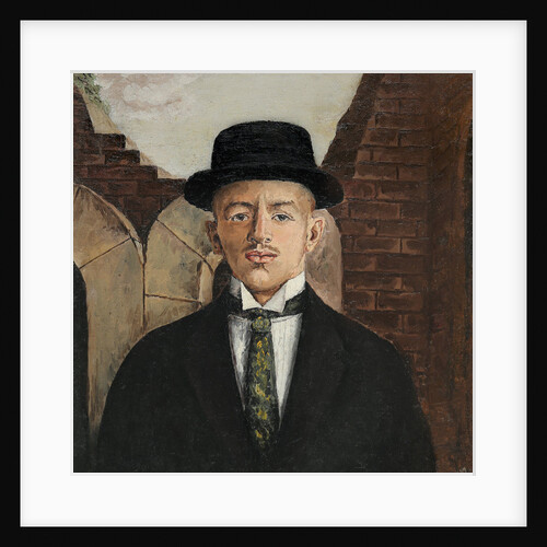 Portrait of the poet Vasili Kamensky in a Top Hat, 1917 by Eduard Gustavovich Shiman