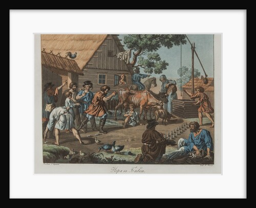 Boys playing Knucklebones (Babki), ca 1812 by Yemelyan Mikhaylovich Korneev