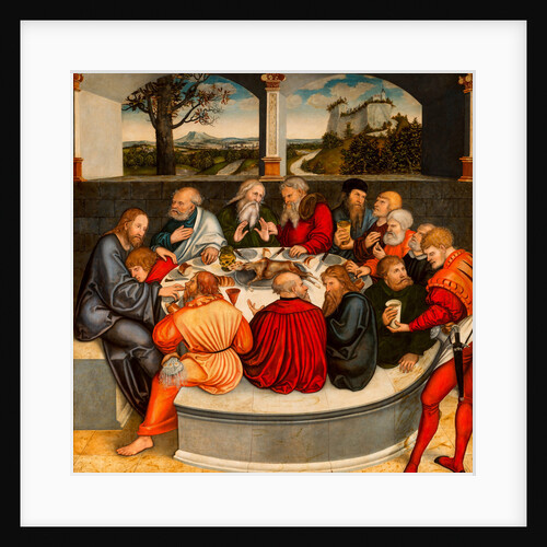 The Last Supper (with Luther amongst the Apostles), Reformation altarpiece, 1539-1543 by Anonymous