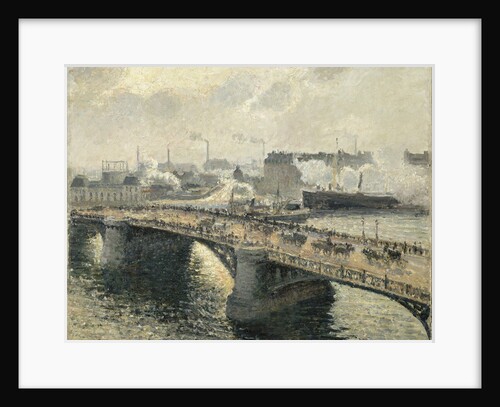 Pont Boïeldieu in Rouen, sunset, misty weather, 1896 by Anonymous