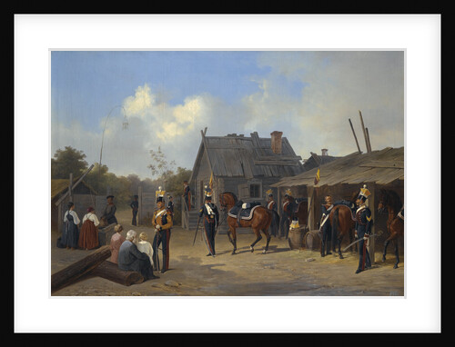 Soldiers bivouacking in a village, 1843 by Anonymous