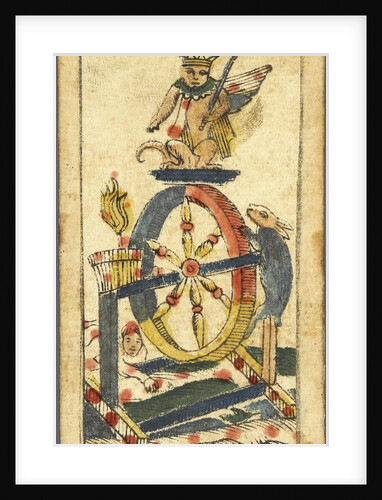 La Roue de Fortune (Wheel of Fortune), Tarot card, Early 18th cen by Anonymous