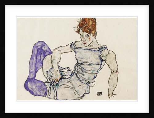 Seated woman in violet stockings, 1917 by Anonymous