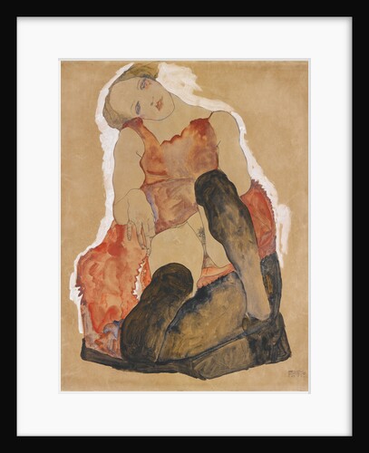 Girl with black stockings, 1911 by Anonymous