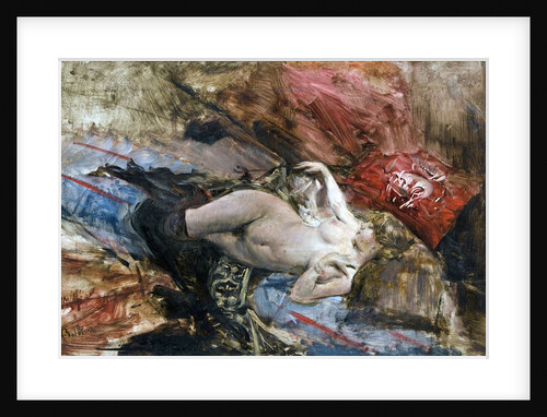 Nude with black stockings, 1884 by Anonymous