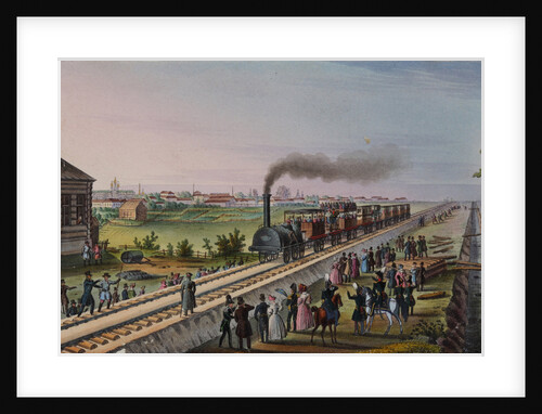 Arrival of the first train from St, Petersburg to Tsarskoye Selo on 30 October 1837, Early 1840s by Anonymous