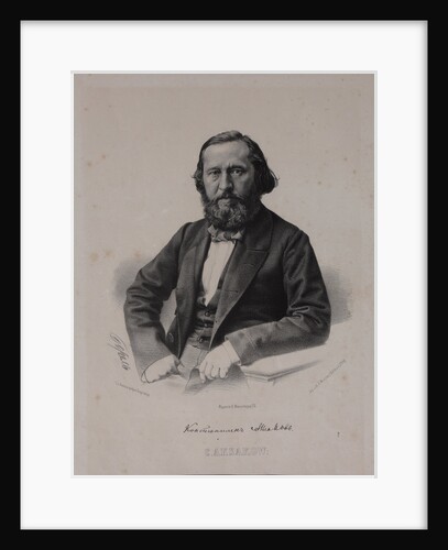 Portrait of the author Konstantin Sergeyevich Aksakov, 1860s by Anonymous