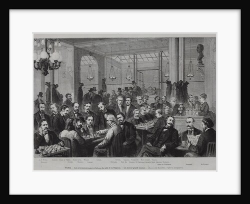 The chess tournament at the Café de la Régence (From Le Monde Illustré), 1874 by Anonymous