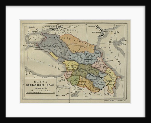 Map of the Caucasus Krai, Mid of the 19th cen by Anonymous