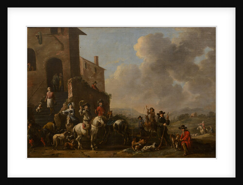 Preparing for the hunt, 1670s by Anonymous