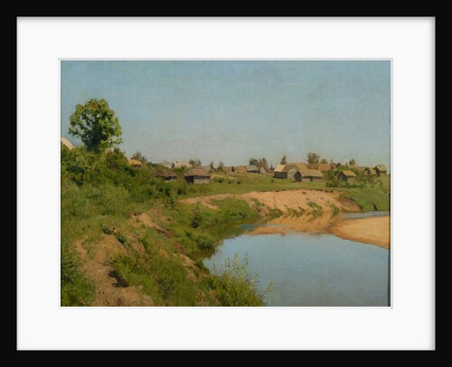 Village on the banks of the river, 1890s by Anonymous
