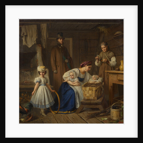 Wet nurse visited her sick child, 1860s by Anonymous