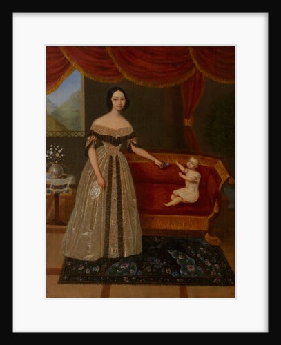 Portrait of Elizaveta Andreevna Yurievich with son Nikolai, 1838 by Anonymous
